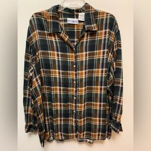 WHITE STAG PLUS Plaid Button-Up Shirt
